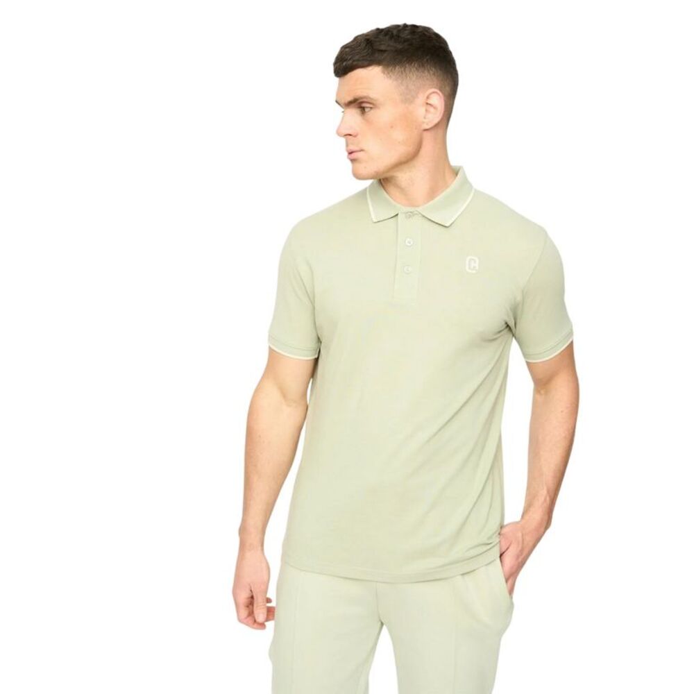Crosshatch Mens Crufton Polo Shirt / Light Olive